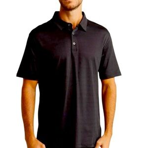 WestZeroOne Men”s 3 Button Short Sleeve Polo Shirt in Black Size XL